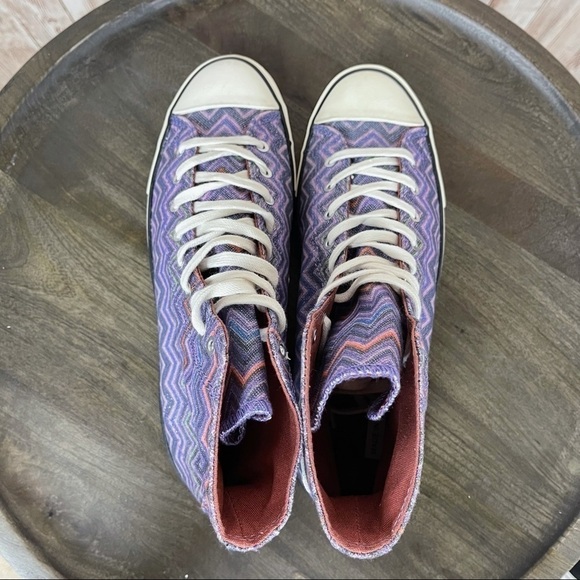 Converse X Missoni CTAS Hi High Top Sneaker Purple Size 7.5 Women - Picture 6 of 9